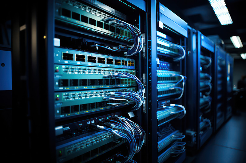 Picture of a network backbone in a server farm.